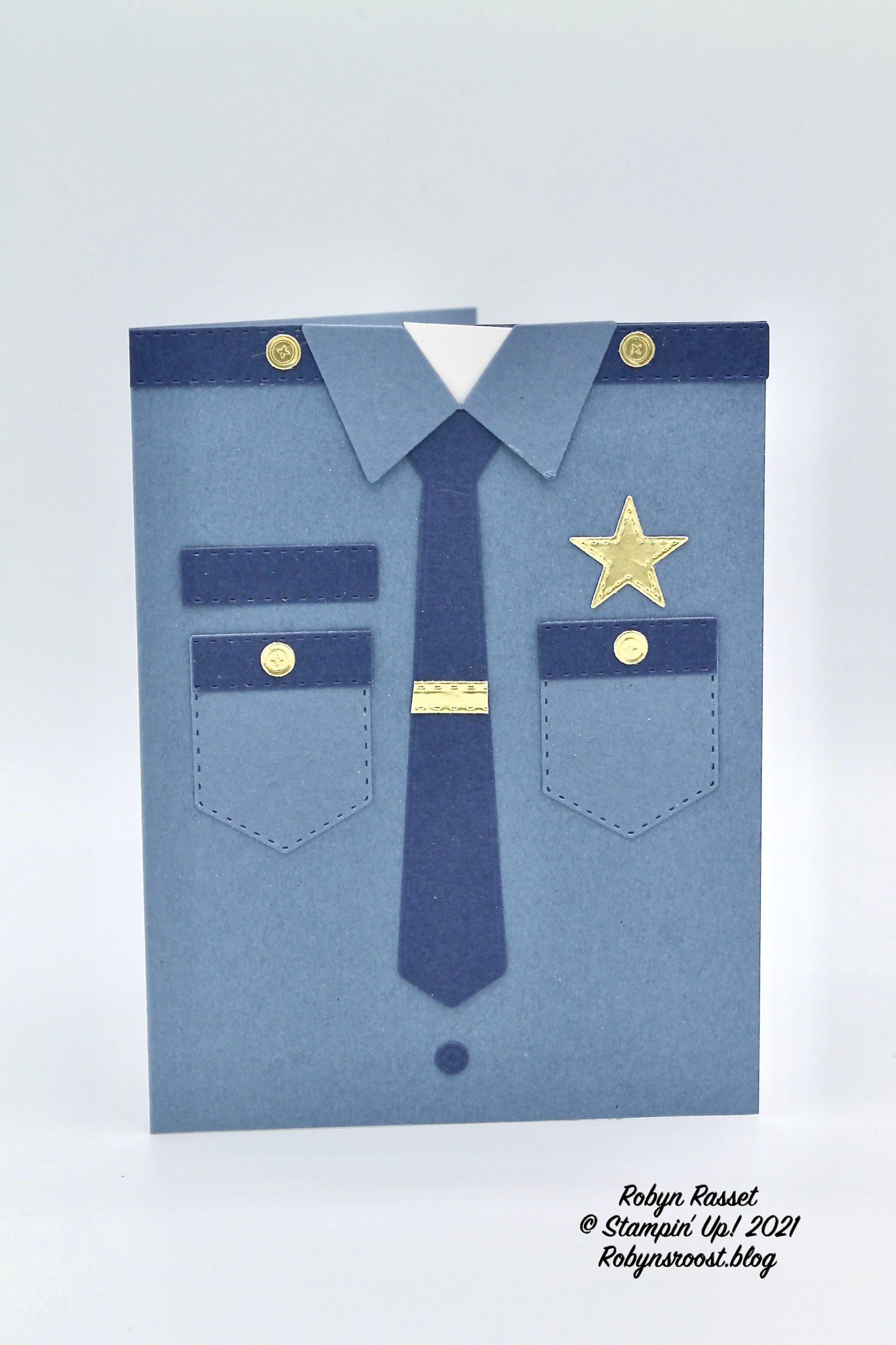 Handsomely Suited Officer Card – Stamping@Robyn's Roost